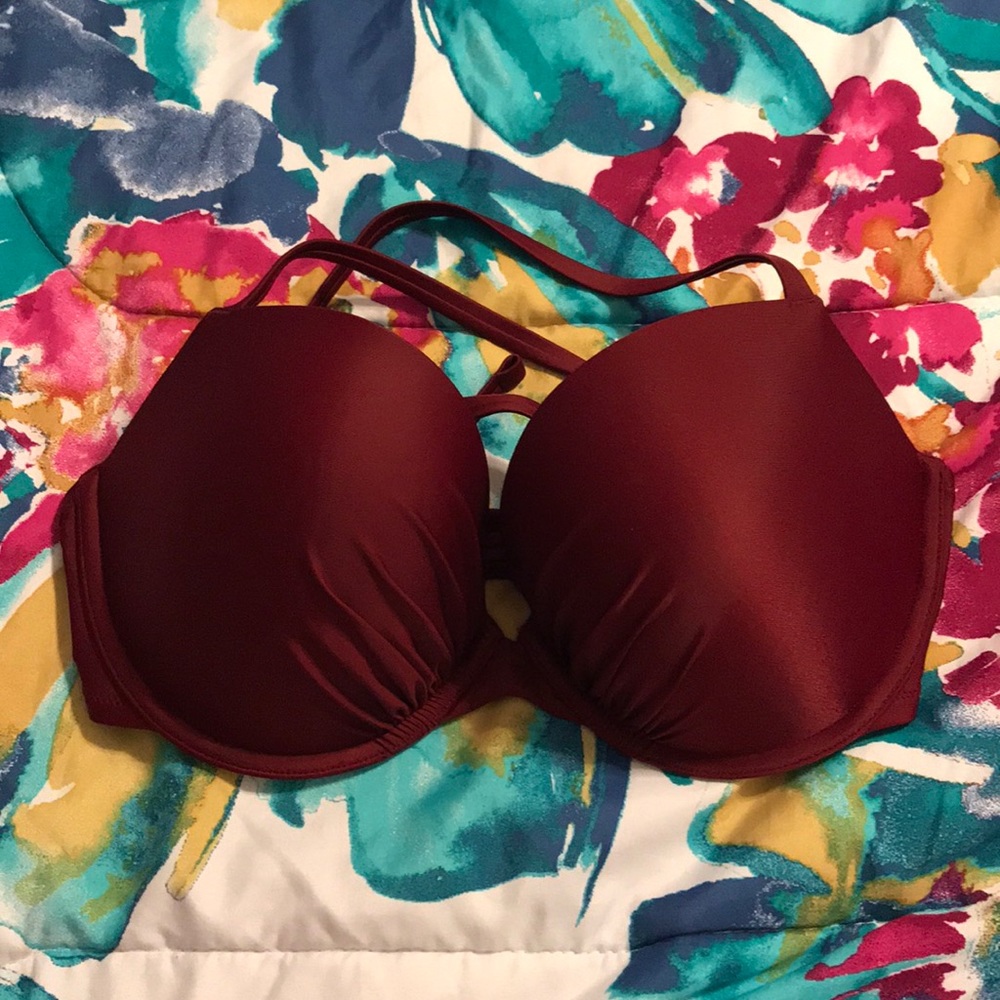 Aerie Burgundy Bikini Push-up Top